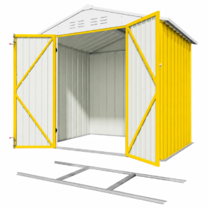 Patiowell 6x4 Metal Shed with Floor Frame (Yellow)
