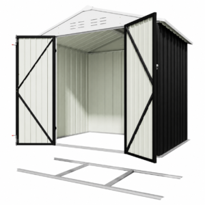 Patiowell 6x4 Metal Shed with Floor Frame (Black)