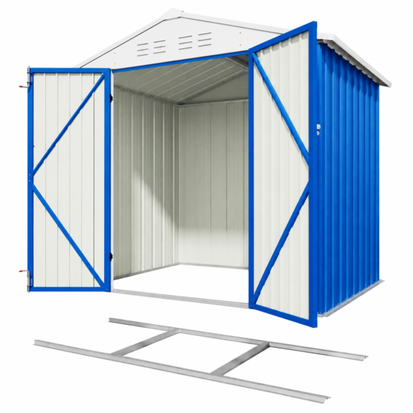 Patiowell 6x4 Metal Shed with Floor Frame (Blue)